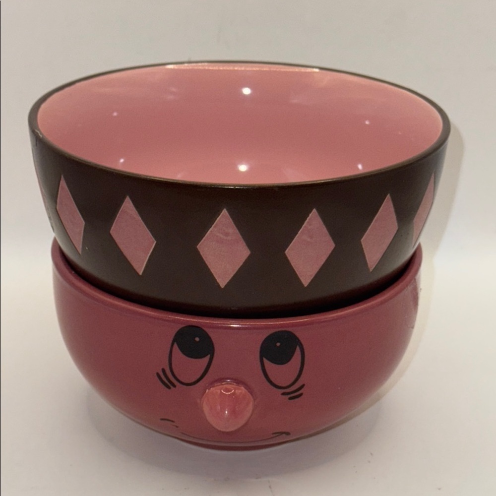 Vintage living ware funny face bowl set